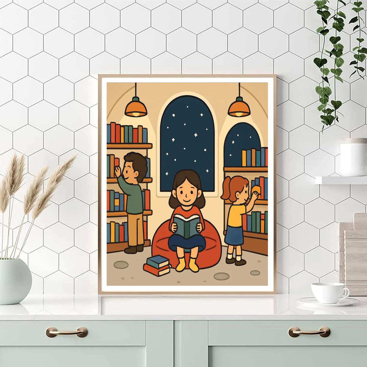 Little Lunar Librarians paint by numbers