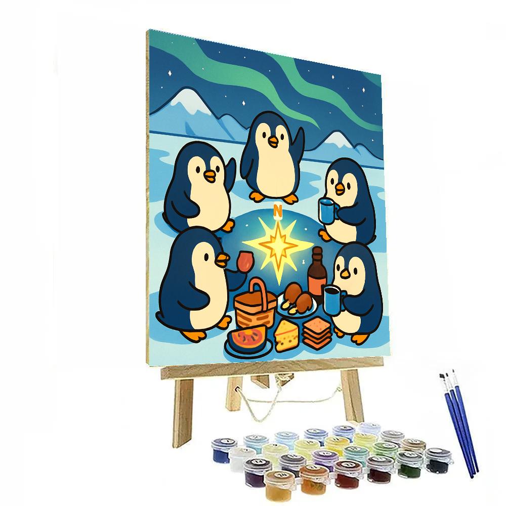 Polaris Picnic Penguins painting number kit