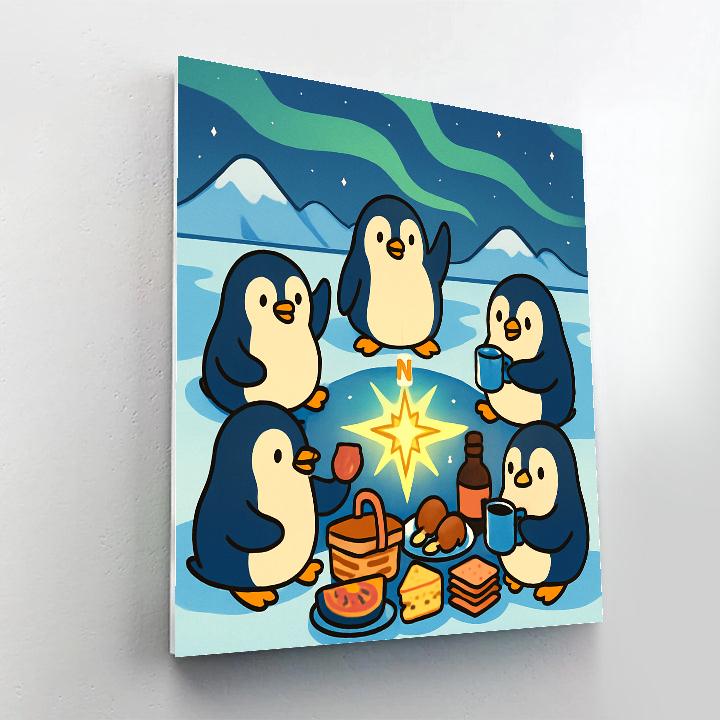 Polaris Picnic Penguins painting number kit