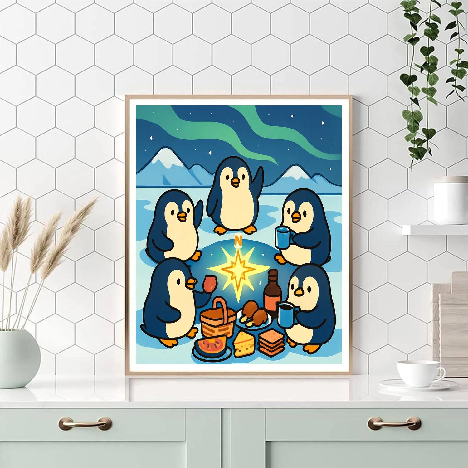 Polaris Picnic Penguins painting number kit