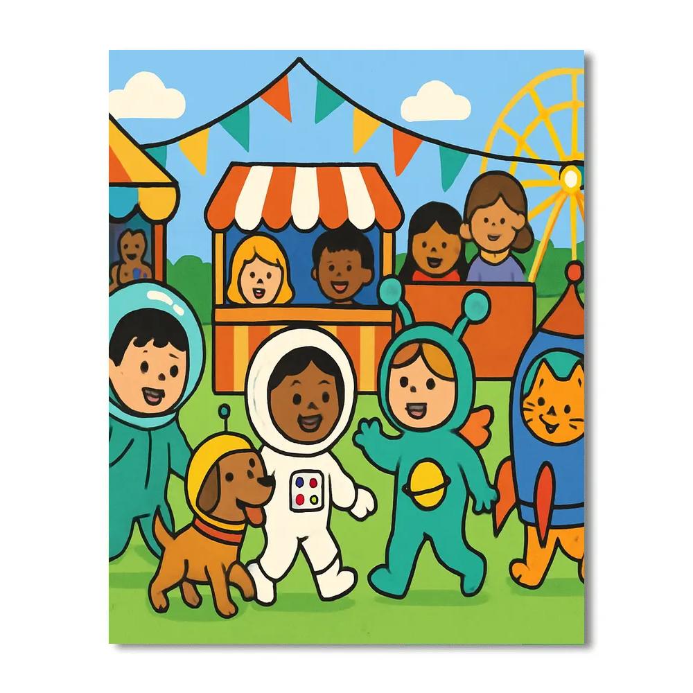 Cosmic Costume Carnival painting number kit