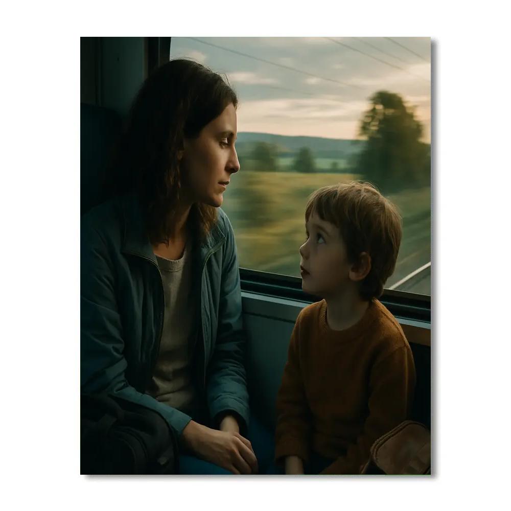 Train Window Conversation Paint by numbers art