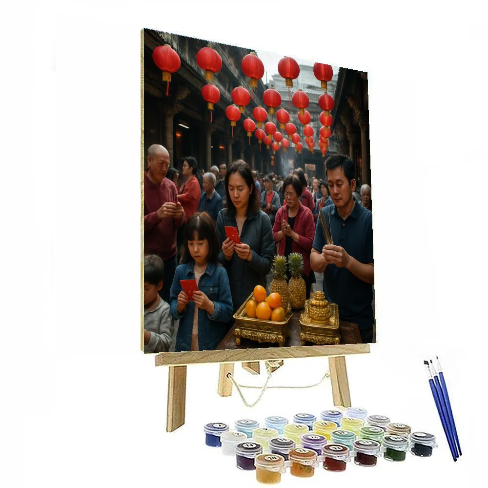 Chinese New Year Temple Offerings Numbered painting kits