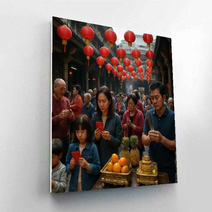 Chinese New Year Temple Offerings Numbered painting kits