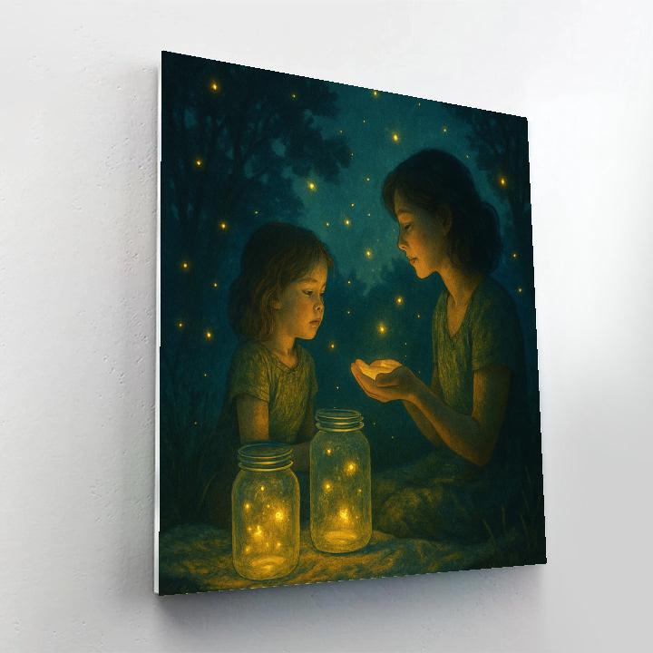 Backyard Firefly Catching DIY paint by numbers