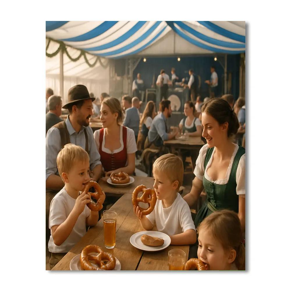 Oktoberfest Family Morning Tent Painting by numbers kit