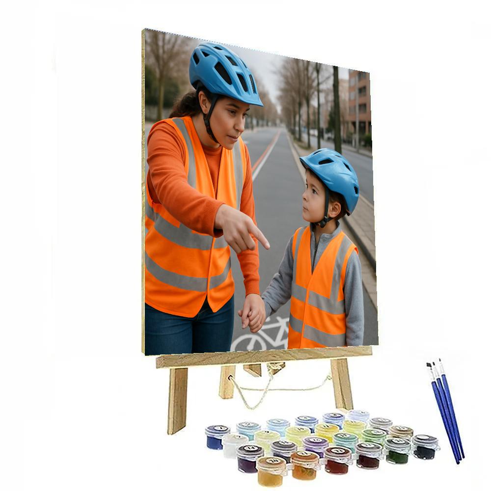 Bike Lane Safety Lesson Paint by numbers art