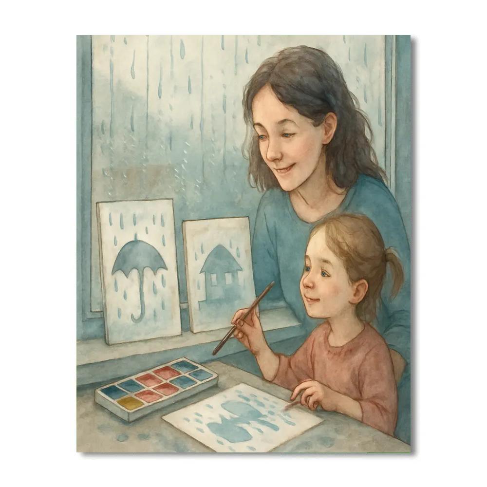 Rainy Window Painting Painting by numbers kit