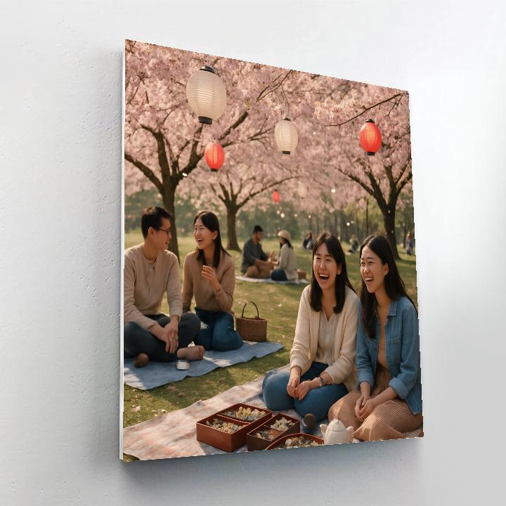 Hanami Sakura Park Afternoon Paint by numbers art