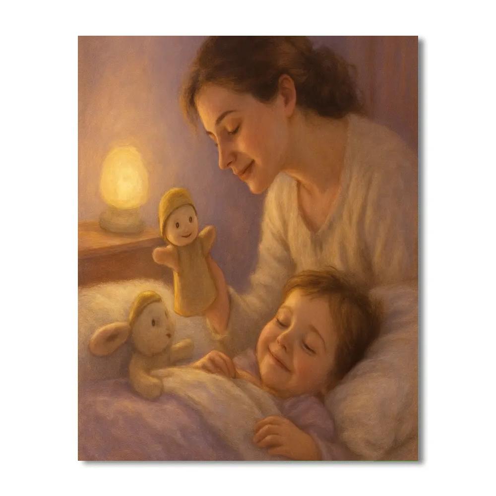 Puppet Bedtime Goodnight DIY paint by numbers