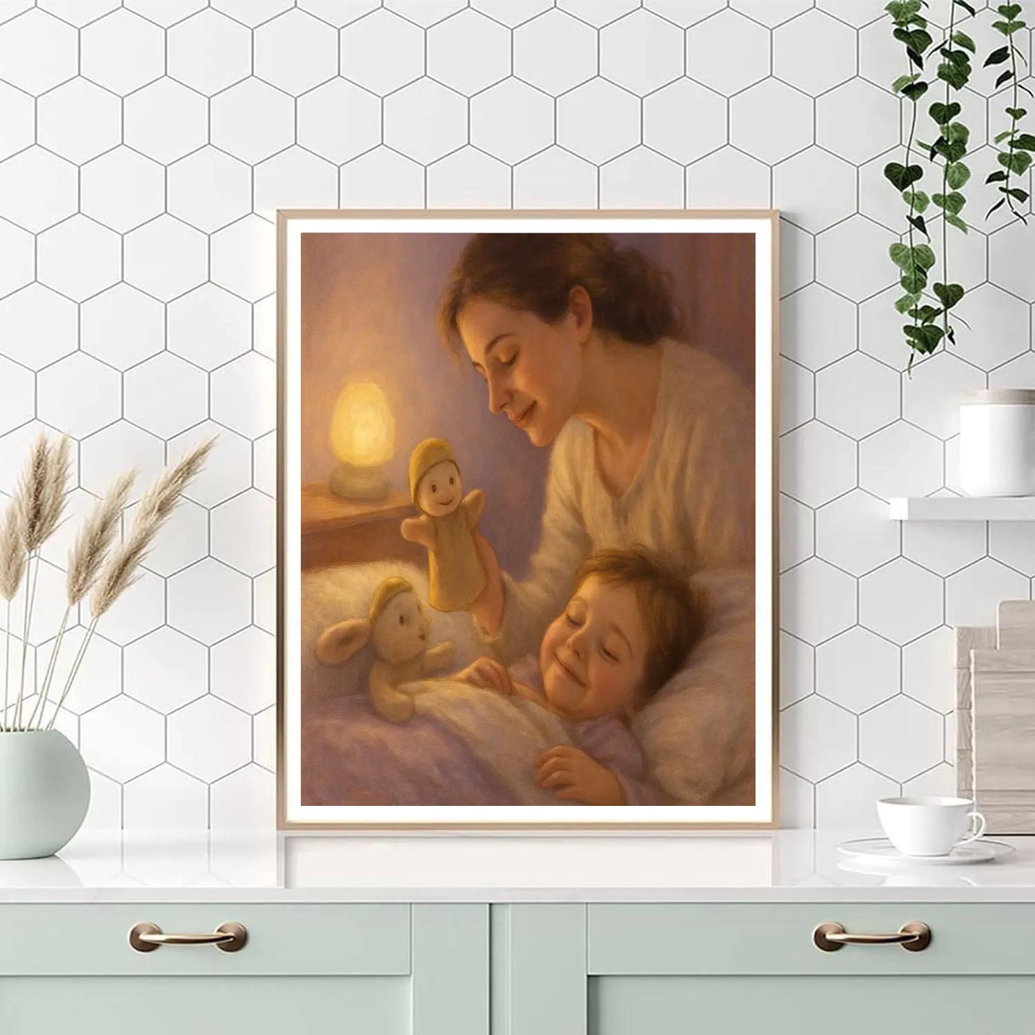 Puppet Bedtime Goodnight DIY paint by numbers