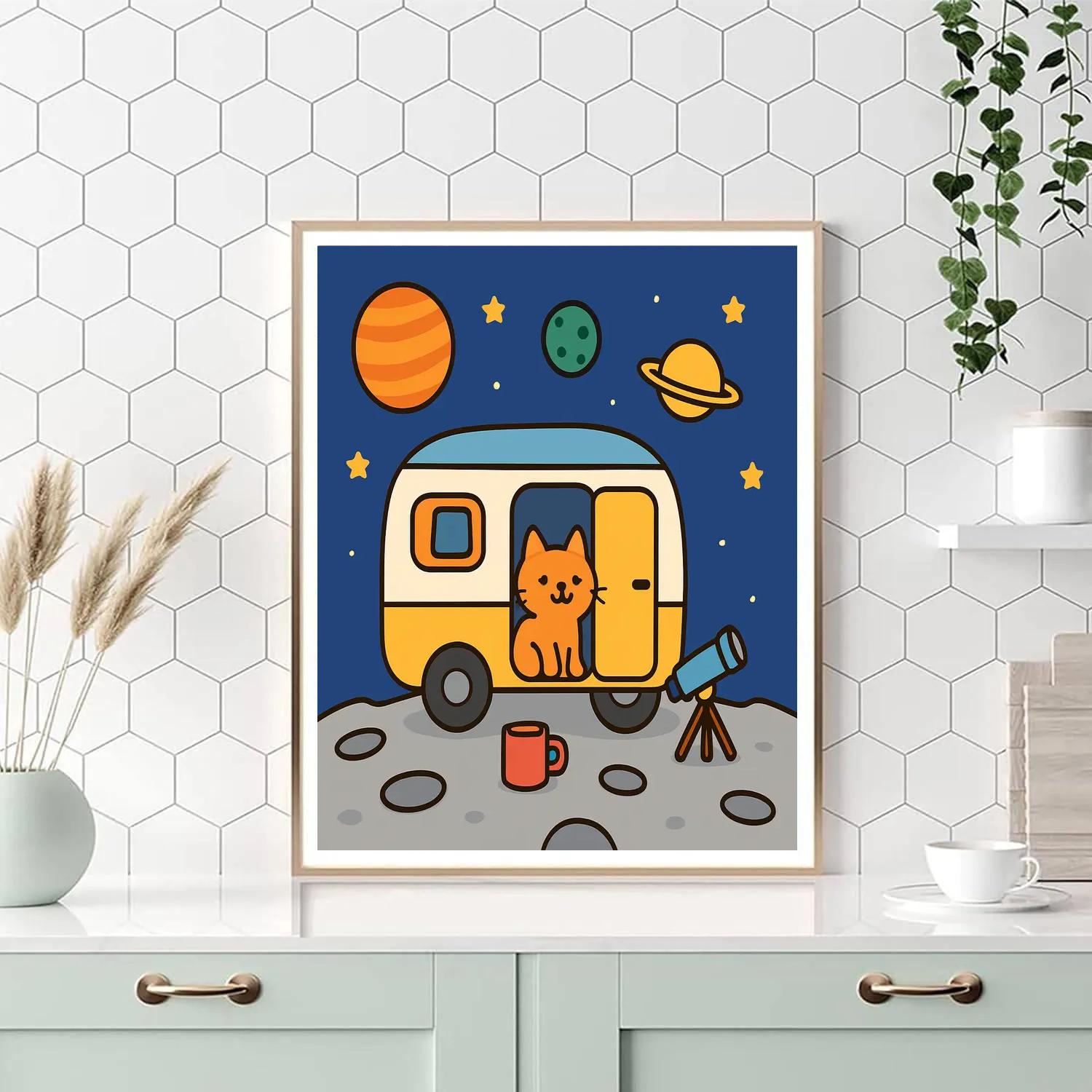 Cosmic Cat Camper paint by color