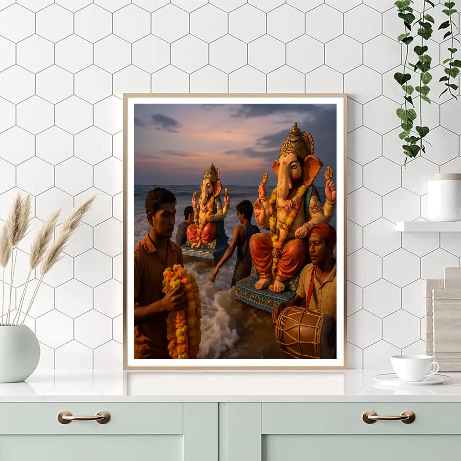 Ganesha Visarjan Coastal Procession paint by numbers
