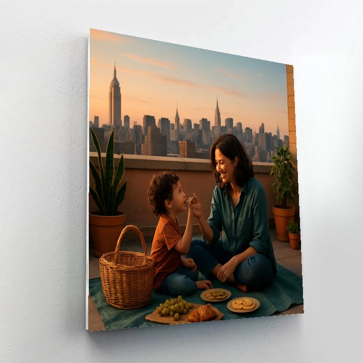 City Rooftop Picnic painting number kit