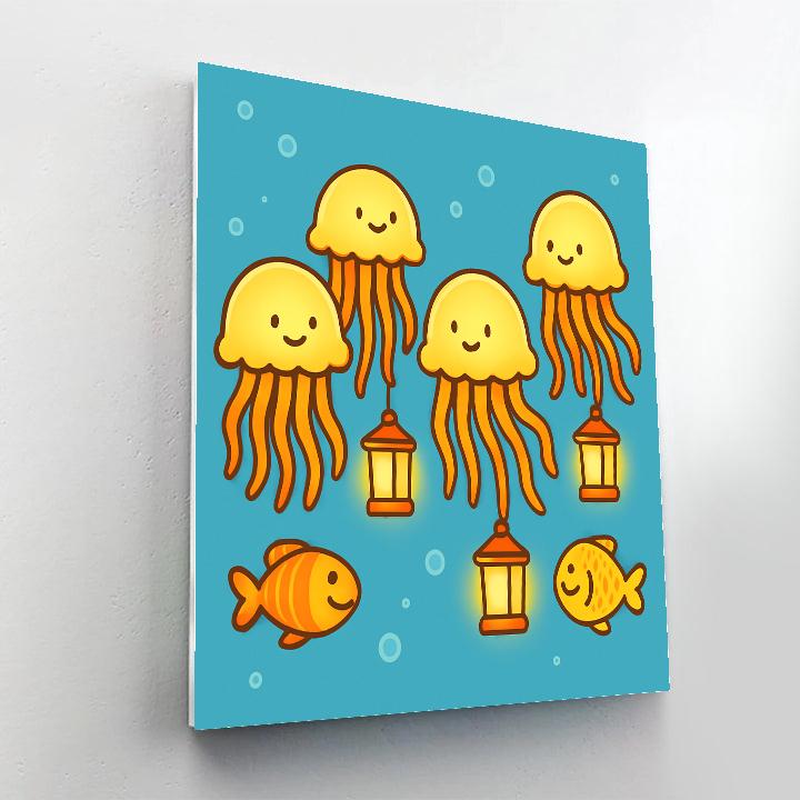 Jellyfish Lantern Parade Paint by numbers kits