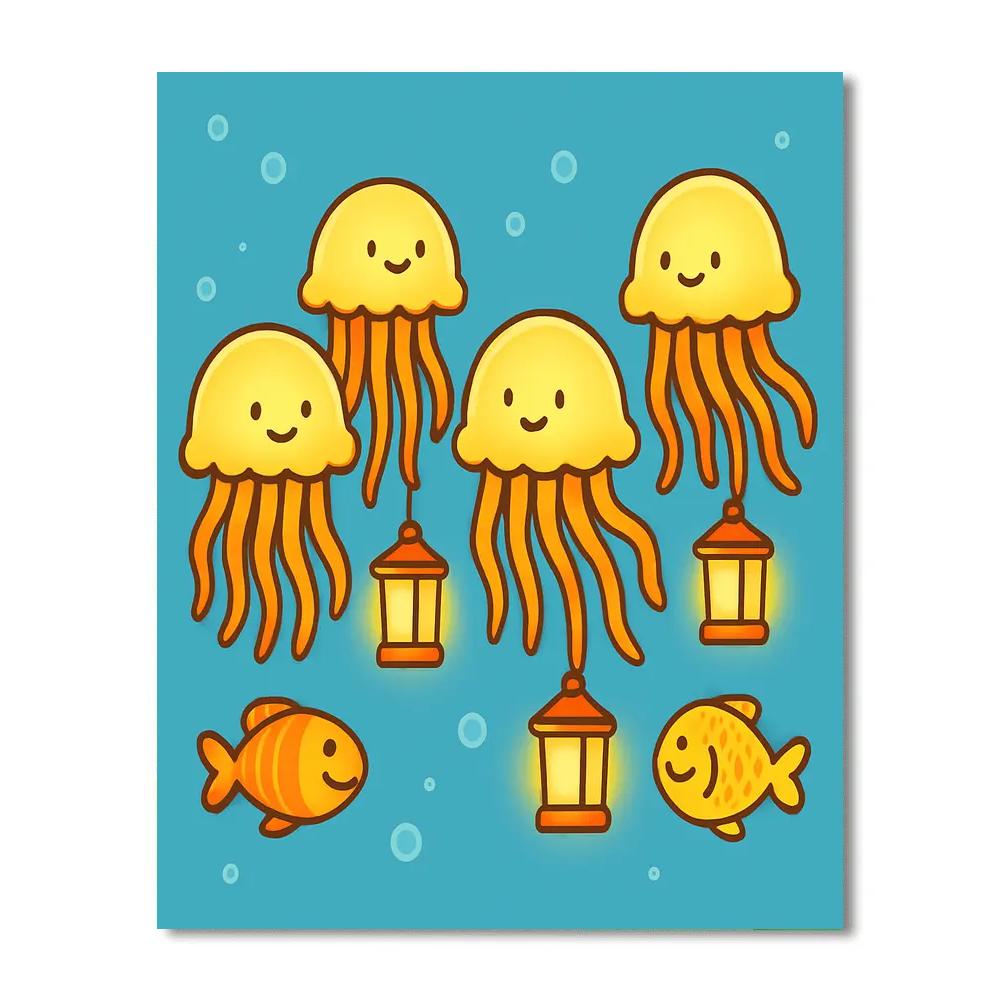 Jellyfish Lantern Parade Paint by numbers kits