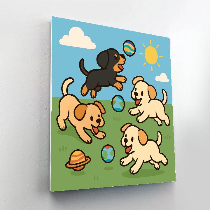 Pocket Planet Puppies Paint by numbers art