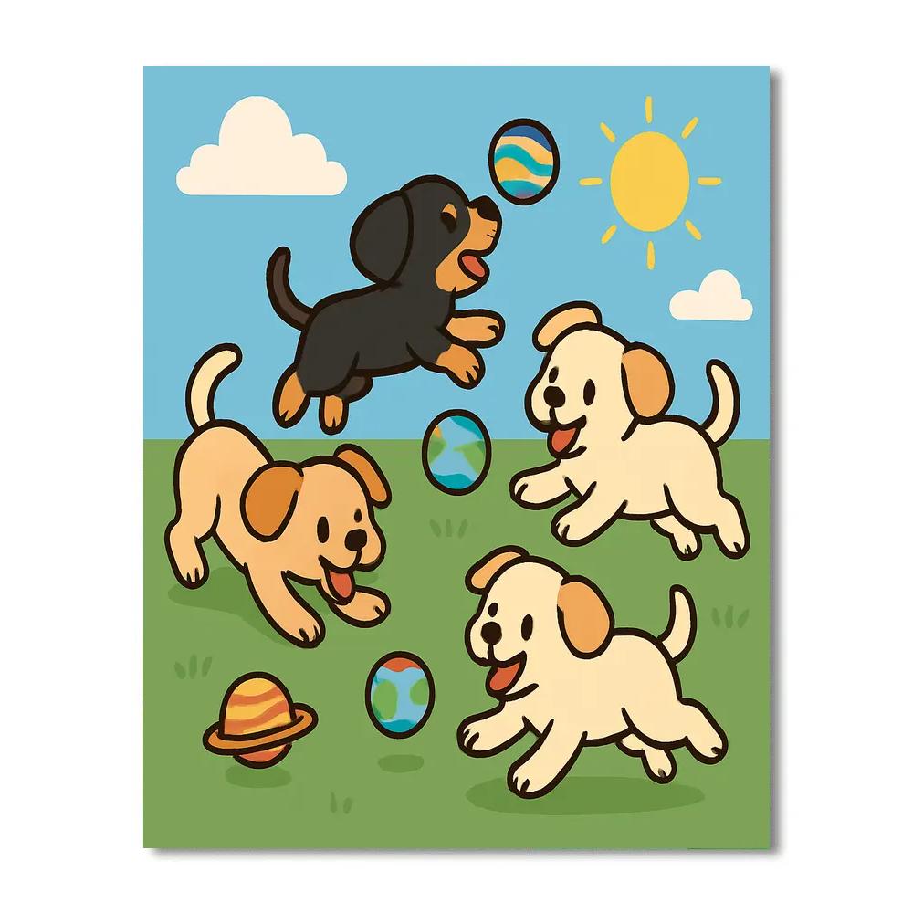 Pocket Planet Puppies Paint by numbers art