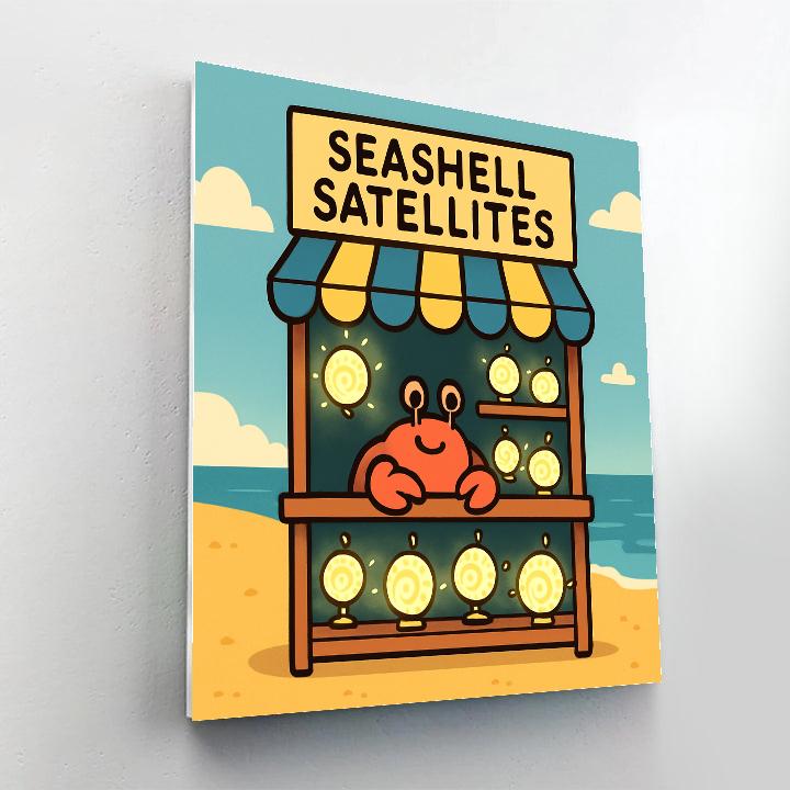 Seashell Satellite Shop Numbered painting kits