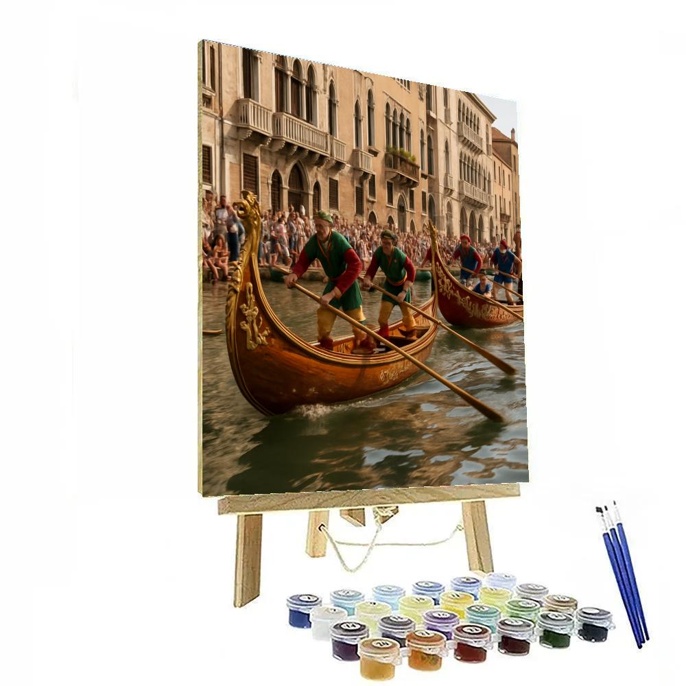 Venice Regata Storica Gondola Parade Number painting