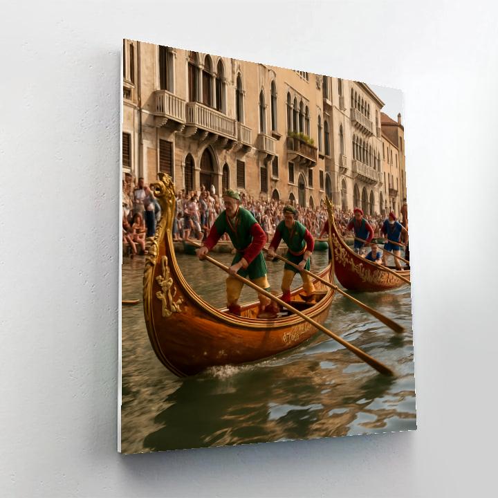 Venice Regata Storica Gondola Parade Number painting