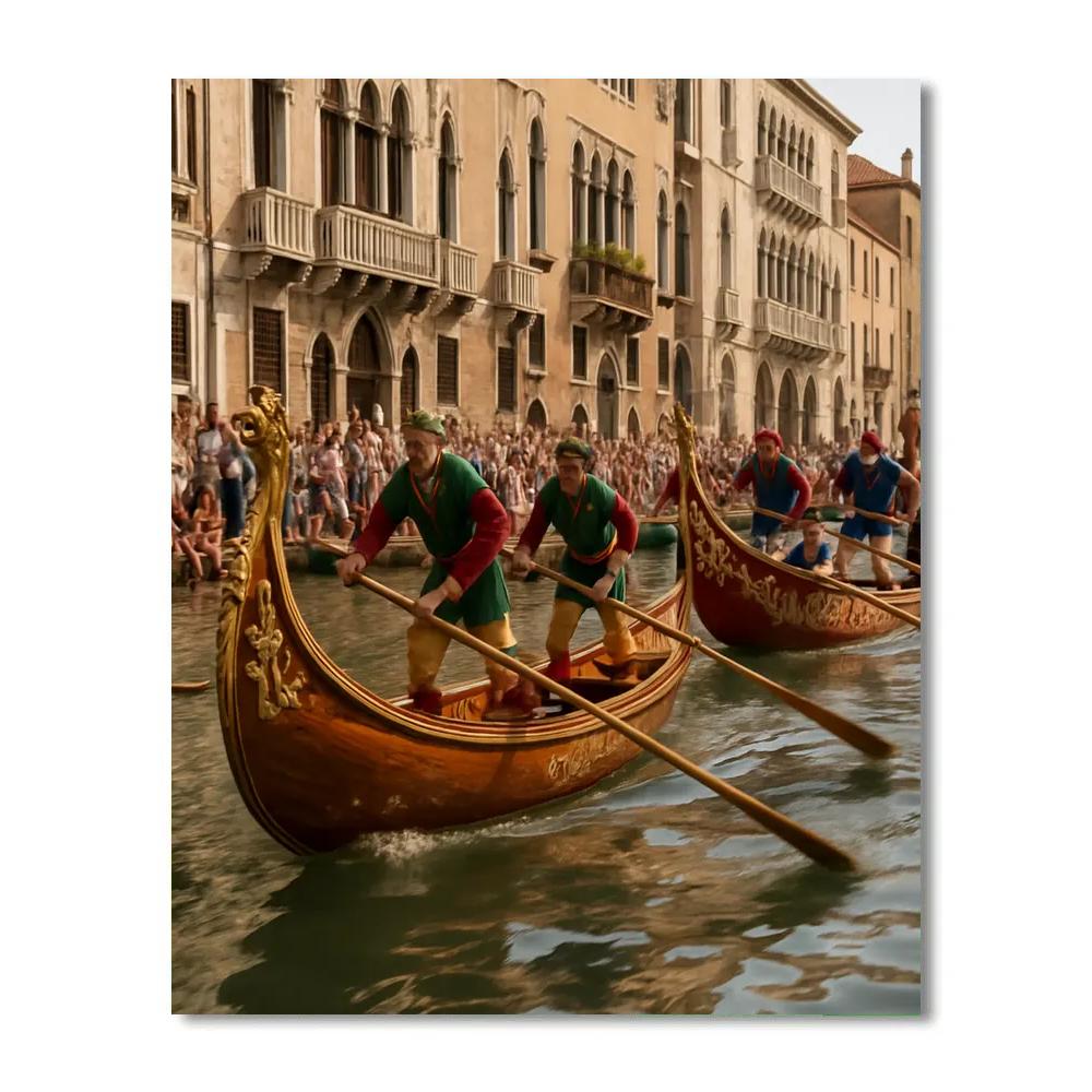 Venice Regata Storica Gondola Parade Number painting