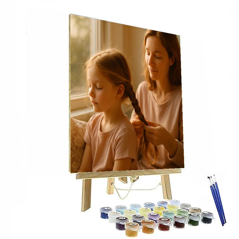 Sunlit Hair Braid paint by number