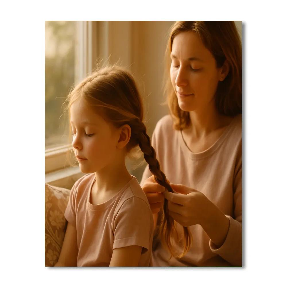 Sunlit Hair Braid paint by number
