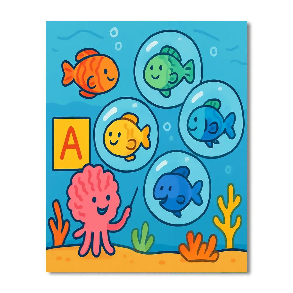 Bubble Reef School Paint by numbers art