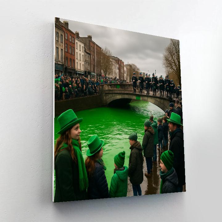 St Patricks Day Green River Run paint by numbers