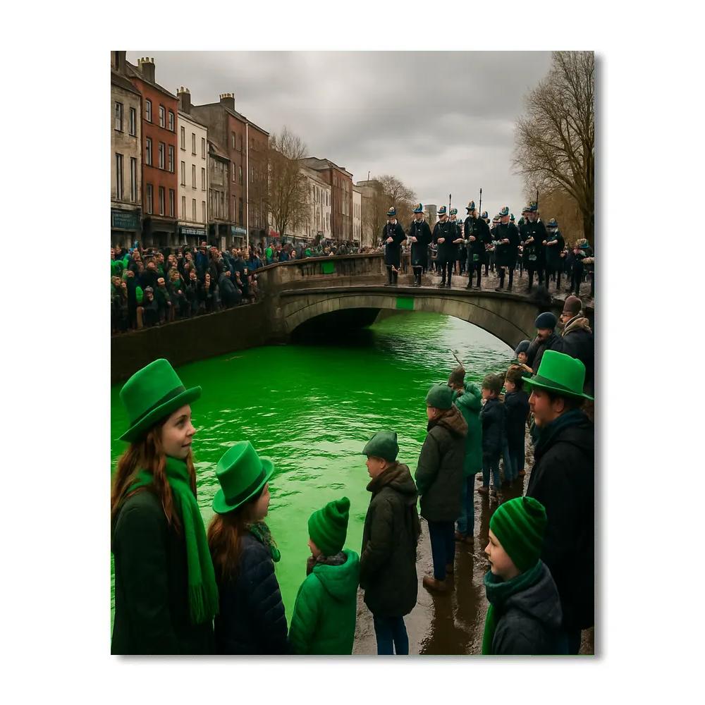 St Patricks Day Green River Run paint by numbers