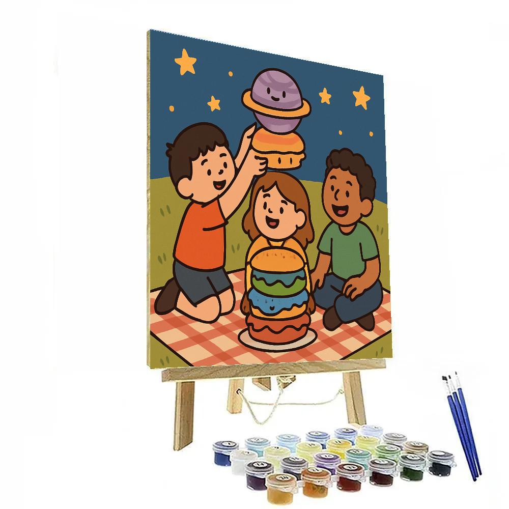 Stellar Sandwich Picnic Number painting
