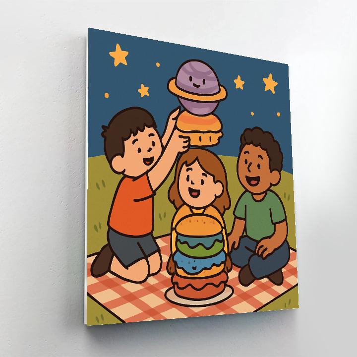 Stellar Sandwich Picnic Number painting