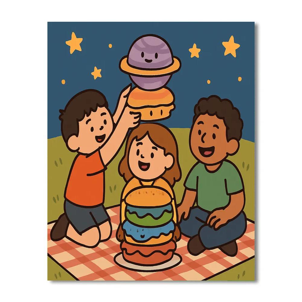 Stellar Sandwich Picnic Number painting