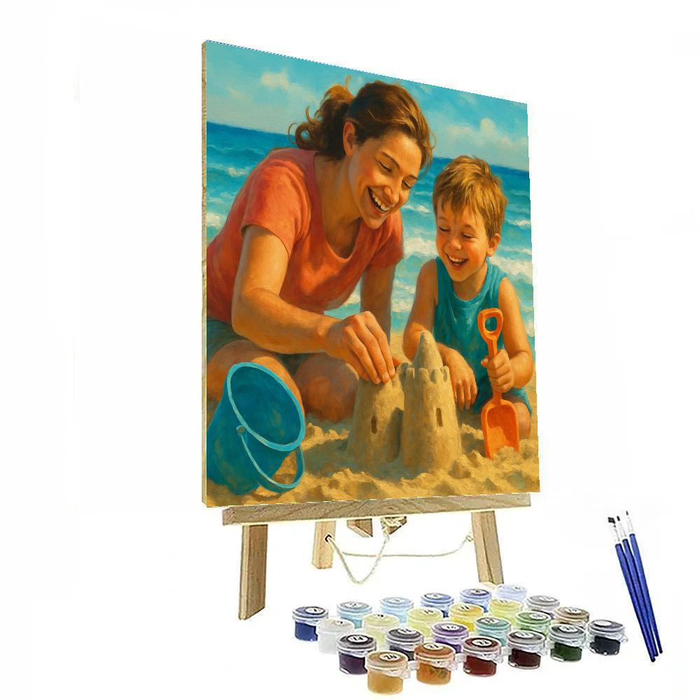 Playful Sandcastle Builders Number painting