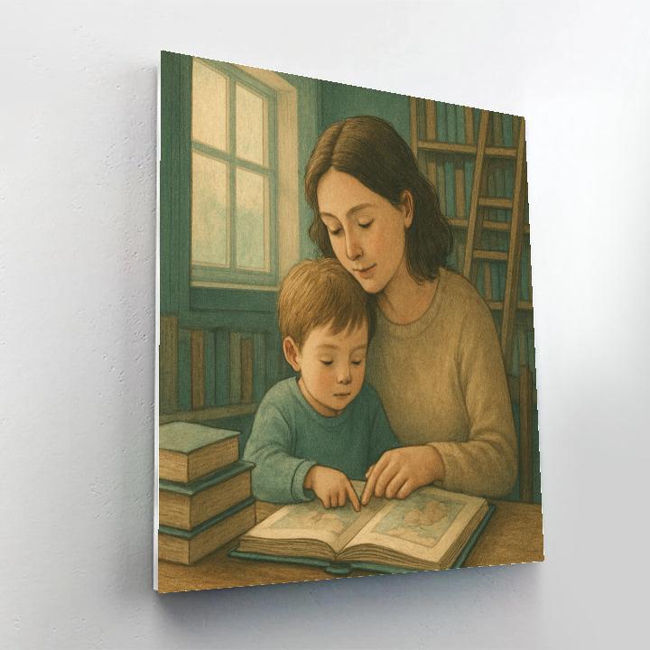 Quiet Library Reading Nook Paint by numbers art