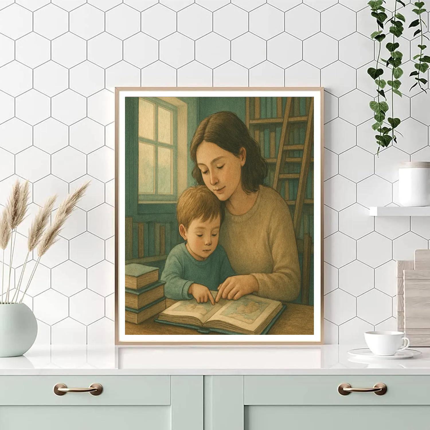 Quiet Library Reading Nook Paint by numbers art