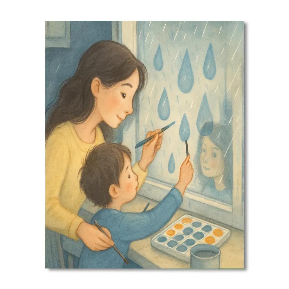 Rainy Day Window Painting paint by color