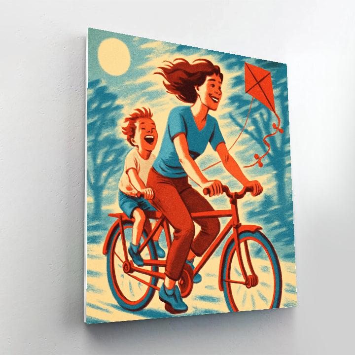 Bicycle Tandem Joy painting number kit