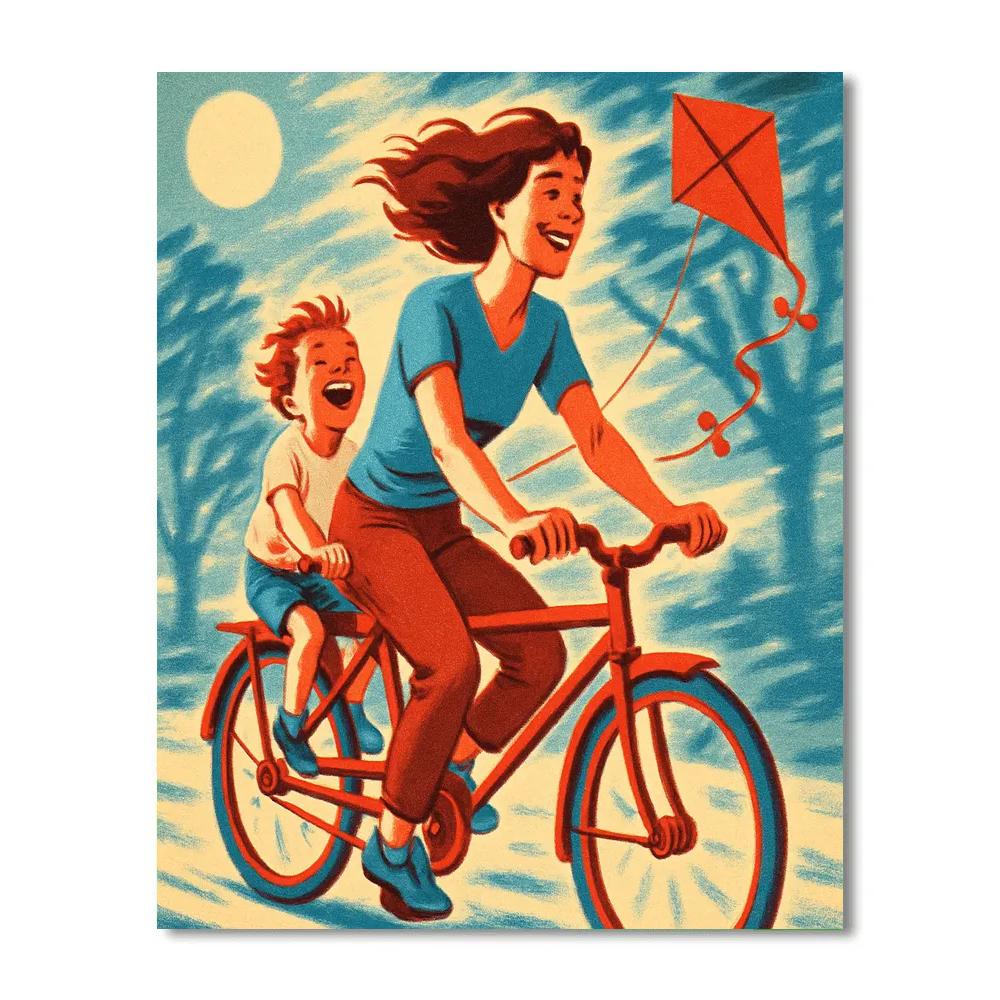 Bicycle Tandem Joy painting number kit