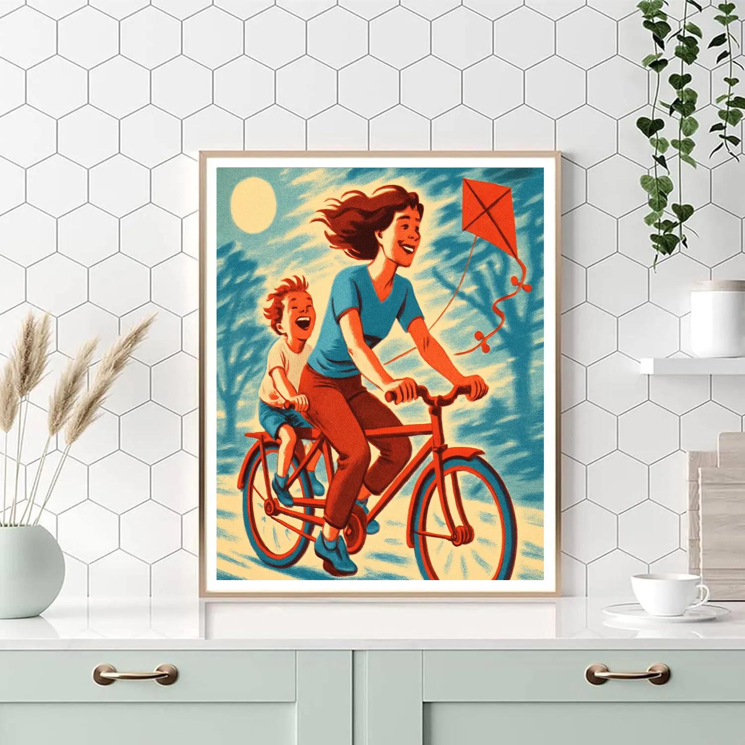 Bicycle Tandem Joy painting number kit