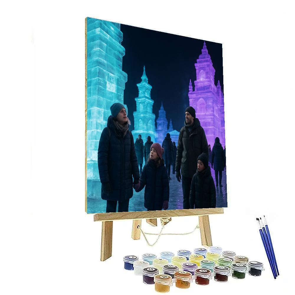 Harbin Lanterned Ice Cathedral Walk Painting by numbers kit