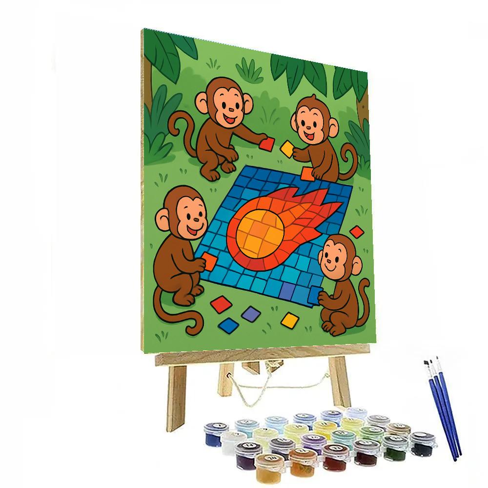 Meteor Mosaic Monkeys Paint by numbers kits