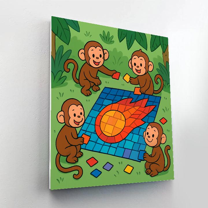 Meteor Mosaic Monkeys Paint by numbers kits