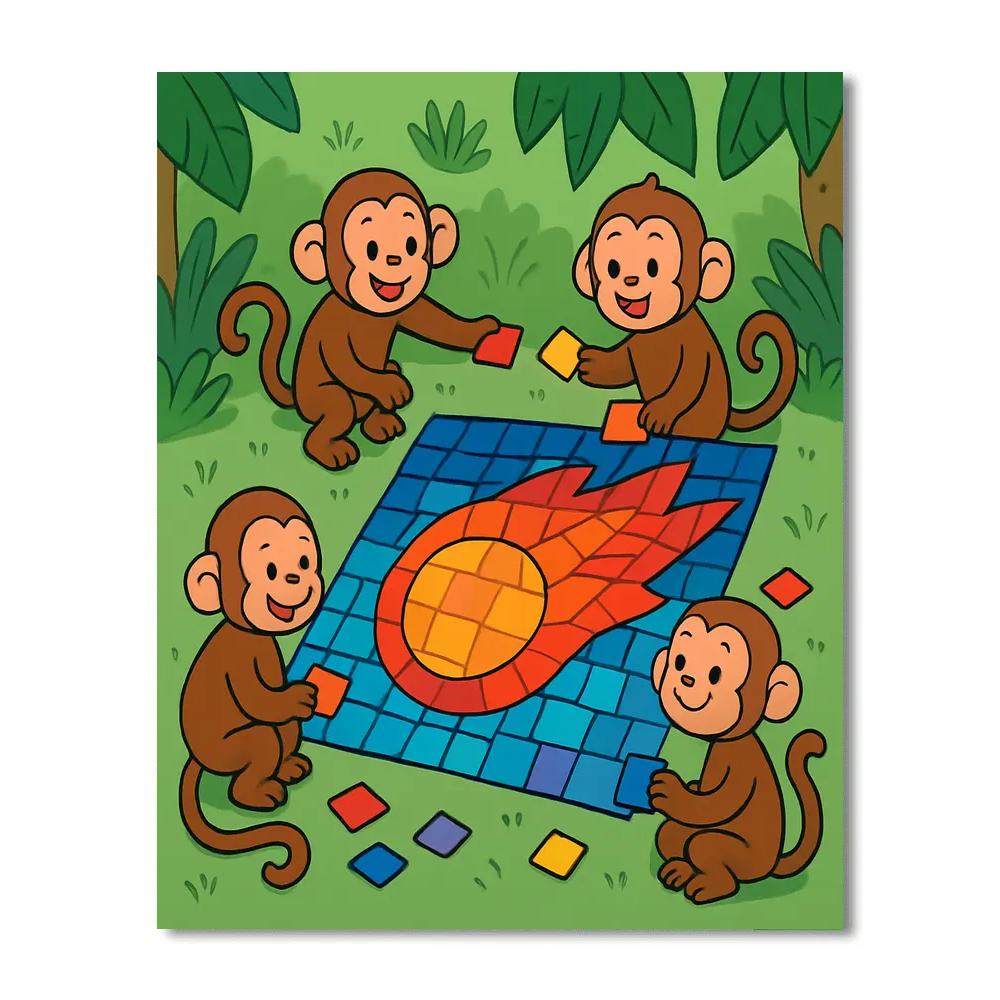 Meteor Mosaic Monkeys Paint by numbers kits