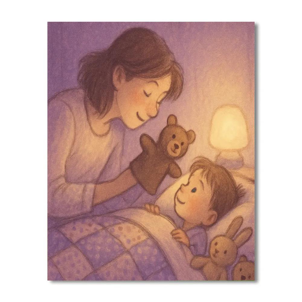 Bedtime Puppet Goodnight Painting by numbers kit