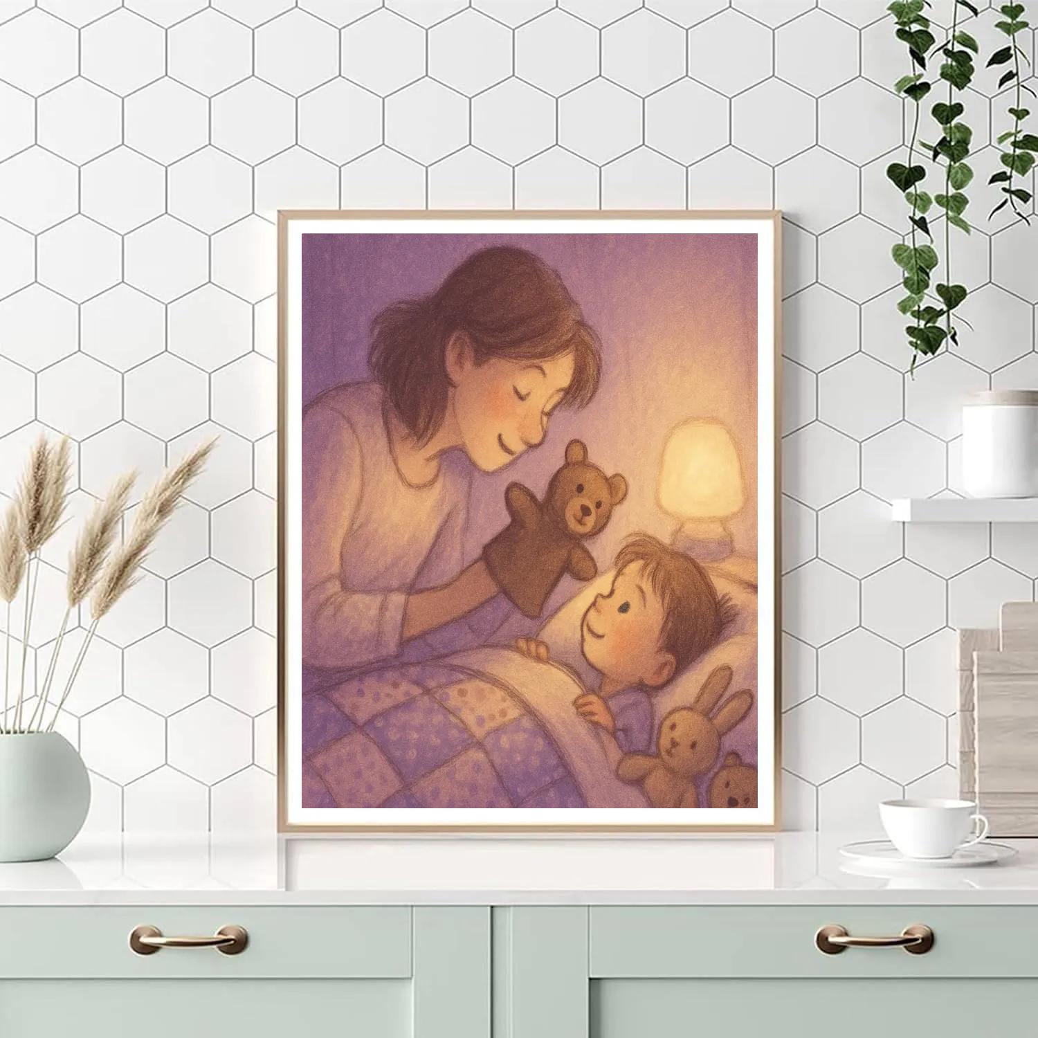 Bedtime Puppet Goodnight Painting by numbers kit