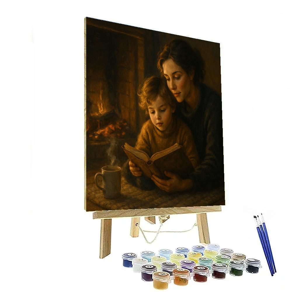 Fireplace Story Night DIY paint by numbers