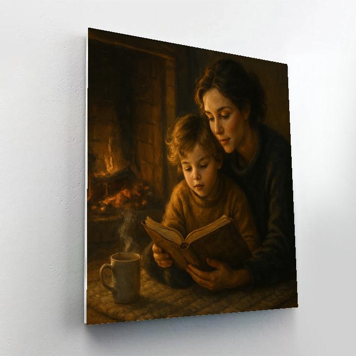 Fireplace Story Night DIY paint by numbers