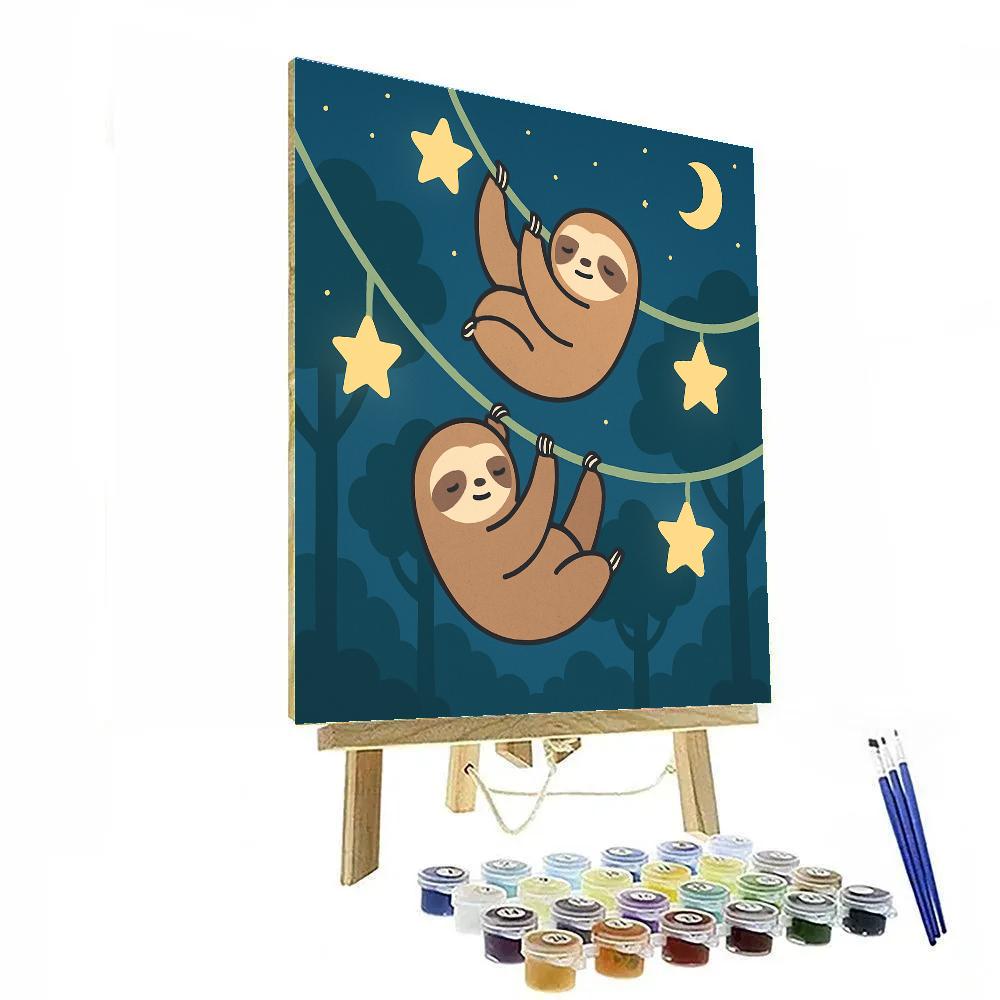 Stellar Swinging Sloths paint by number